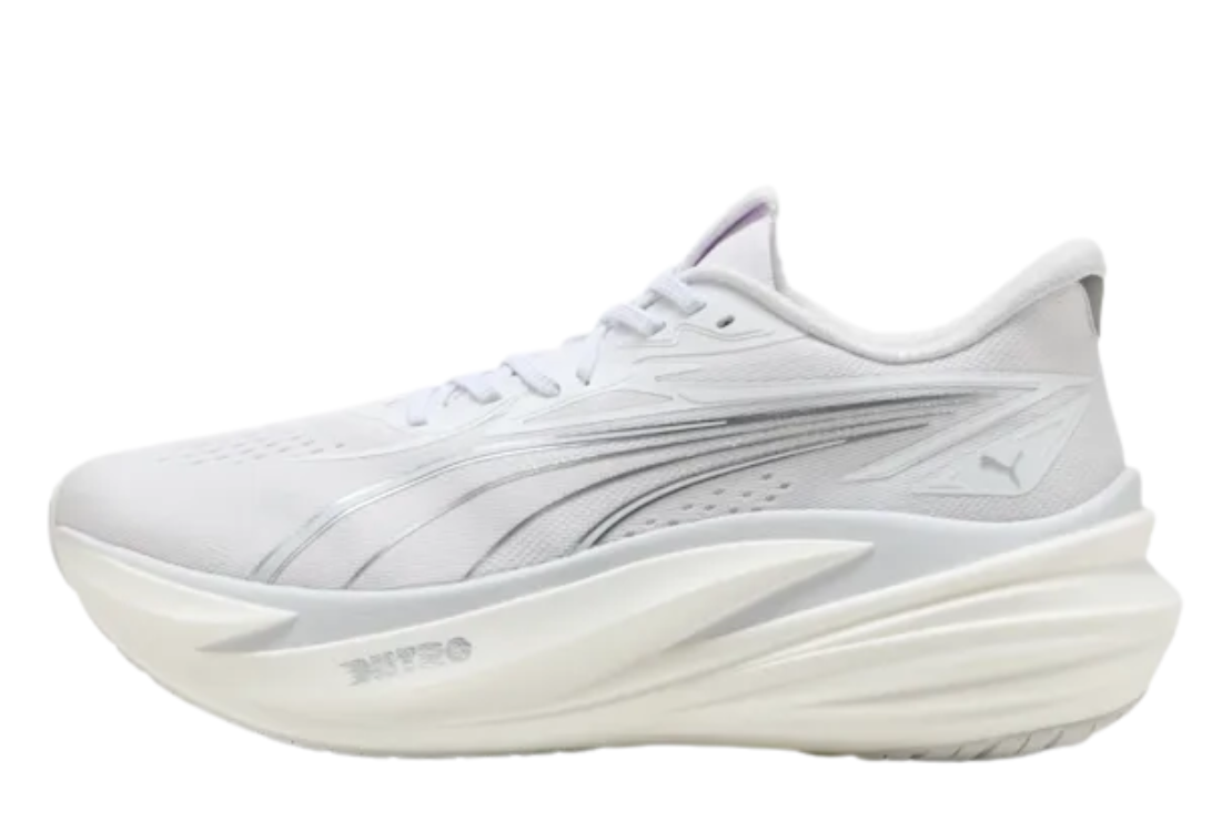 Men's Puma MagMax Nitro 2 Running Shoes :Puma White | Silver Mist