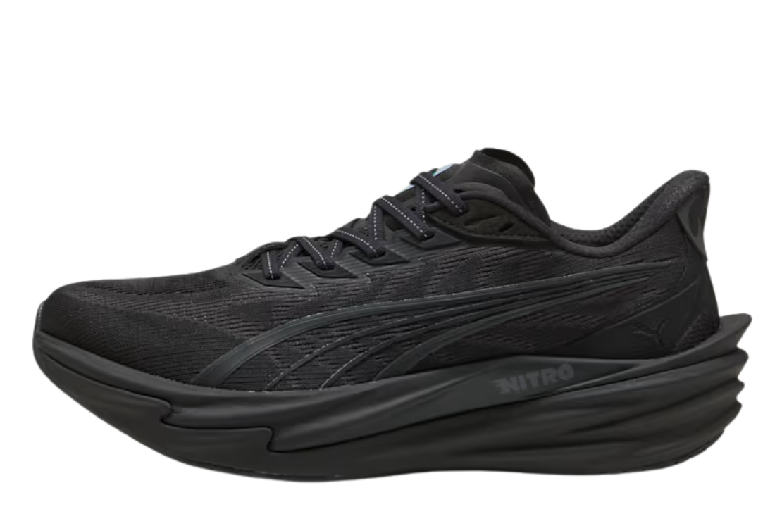 Men's Puma Deviate Nitro 4 Wide :PUMA Black | Flat Dark Gray