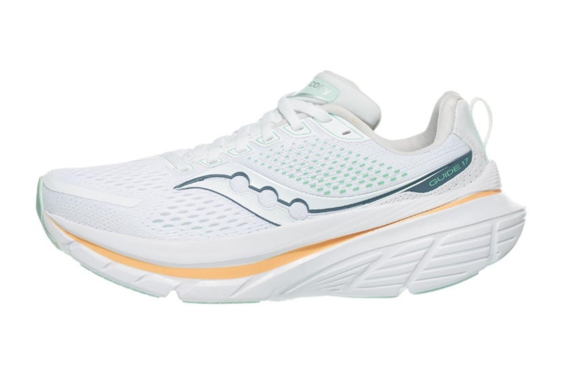 Women s Saucony Guide 17 Stability Shoes White Peel iRUN Singapore
