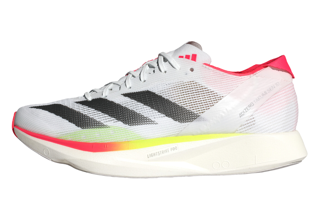 Women's Adidas Adizero Takumi Sen 10 :Cloud White | Lucid Red