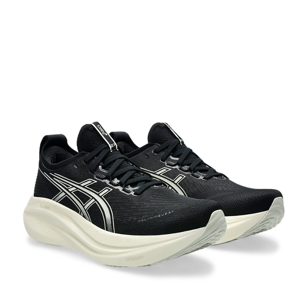 Men's Asics Gel-Nimbus 27 Wide Width Running Shoes :Black | Lake