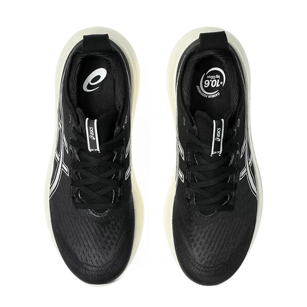Men's Asics Gel-Nimbus 27 Wide Width Running Shoes :Black | Lake