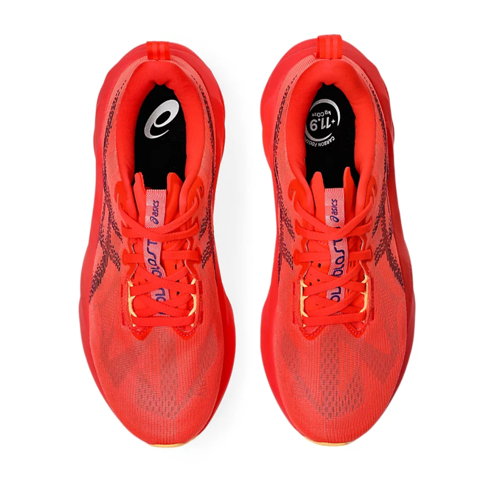 Men's Asics Novablast 5 Running Shoes :Flash Red | Edo Purple