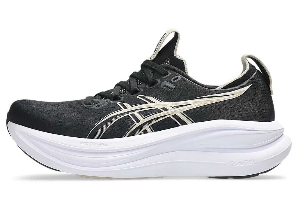 Gel-Nimbus 28 Wide (D) Women's :Black | Feather Grey