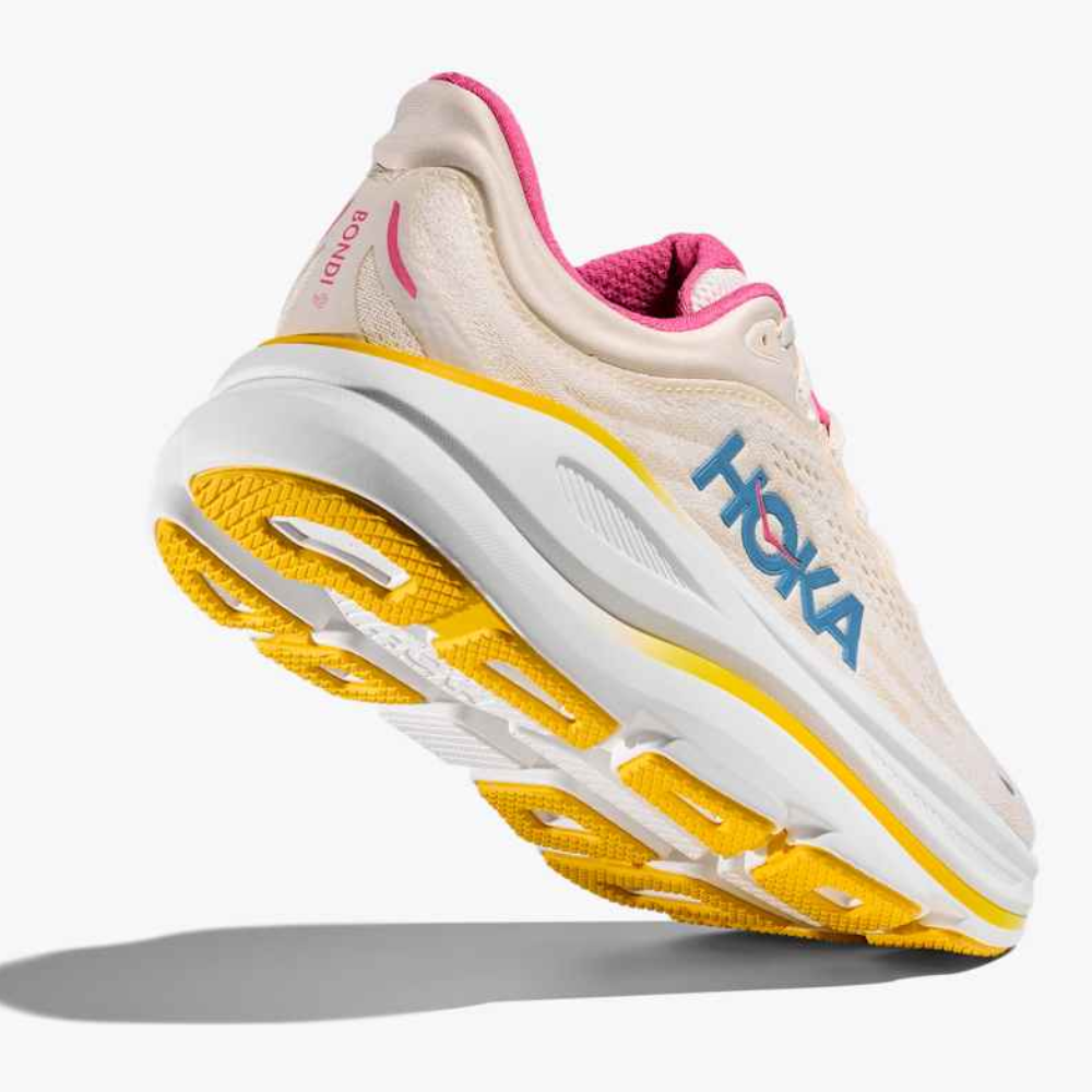 Women's Hoka Bondi 9 Running Shoes :Alabaster | Birch – iRUN Singapore