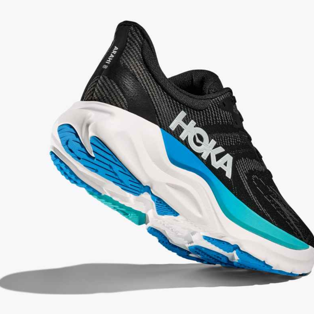 Men's Hoka Arahi 8 (Wide) Stability Shoes :Black | Skyward Blue