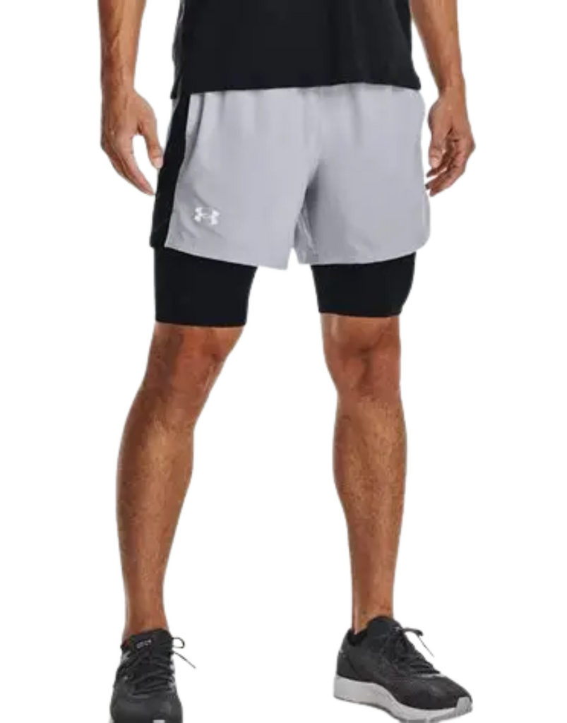 MEN'S UA LAUNCH 5'' 2-IN-1 SHORT :GREY