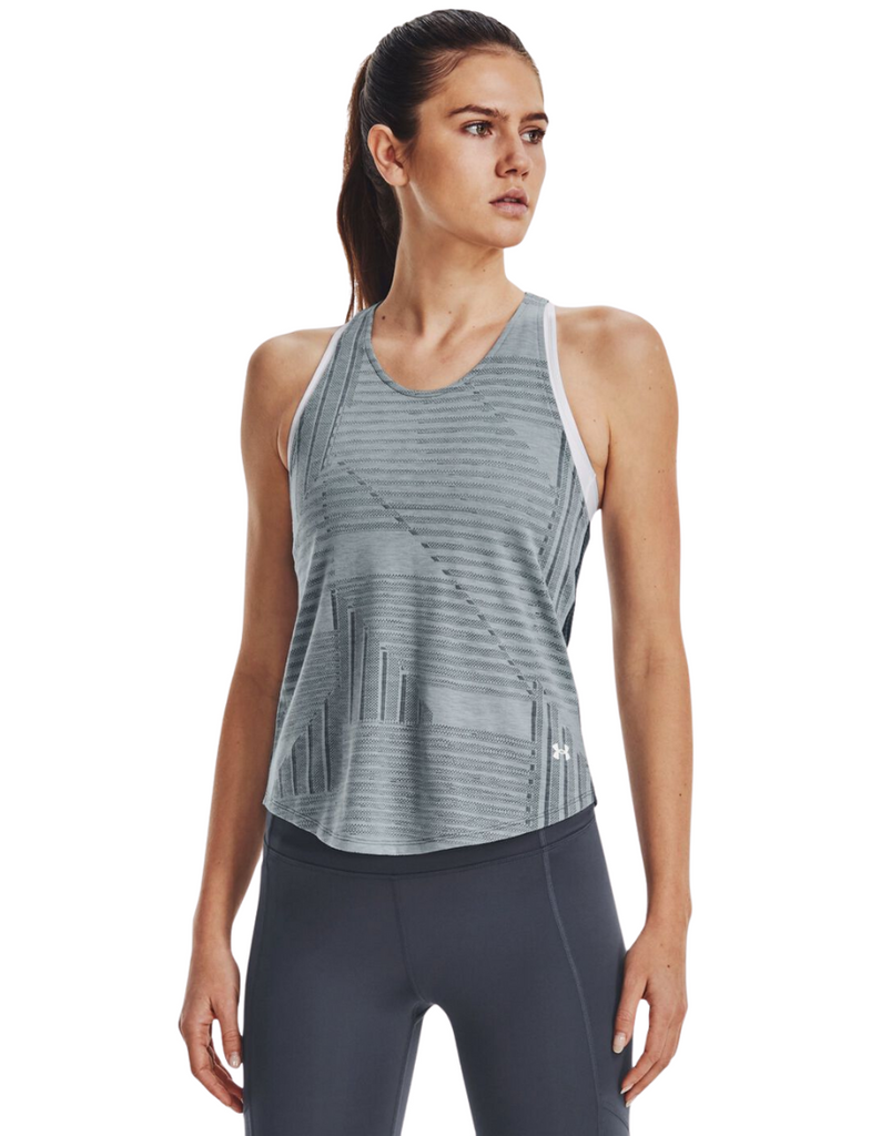 Women's UA Streaker Deco Diamond Tank :Grey
