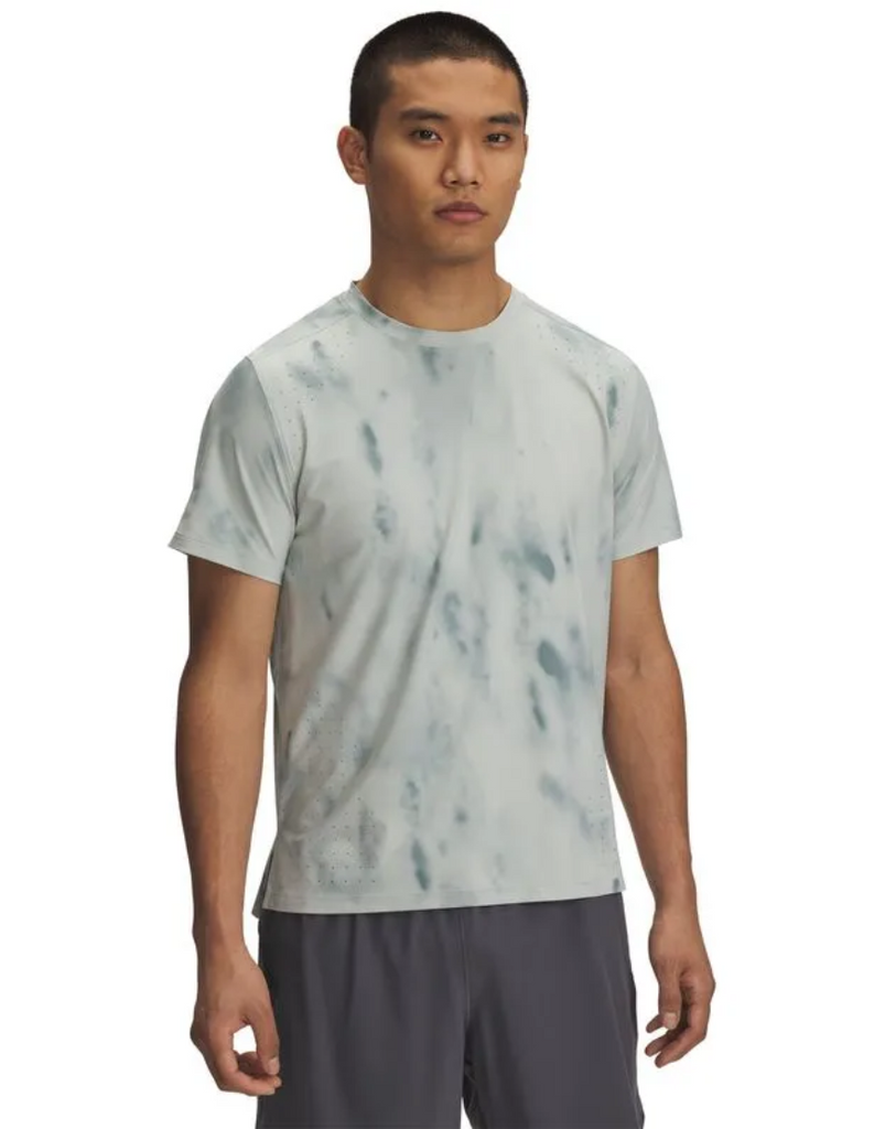 Men's Launch Elite Printed Short Sleeve :Grey