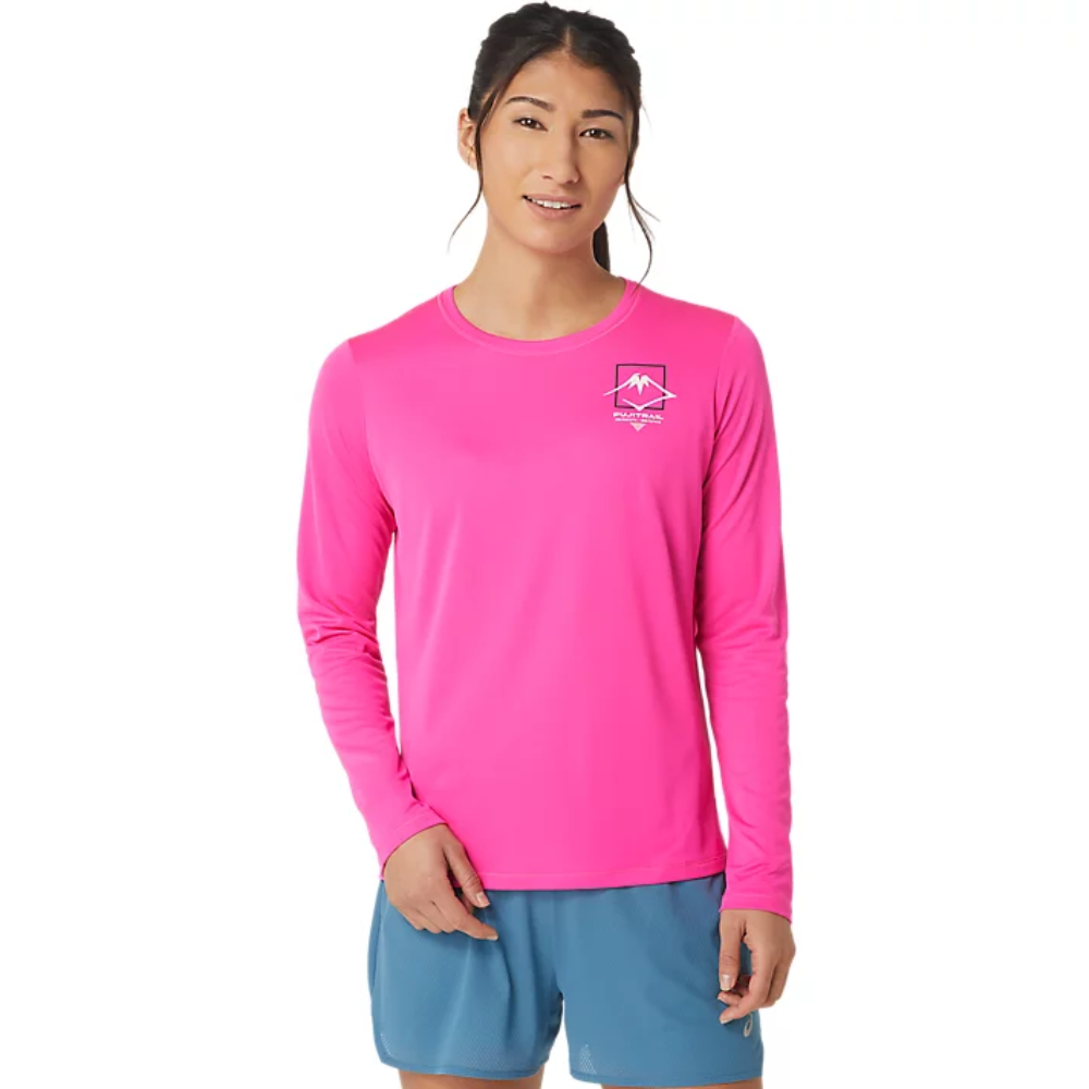 Women's Fujitrail Logo Long Sleeve Top: Pink Glow