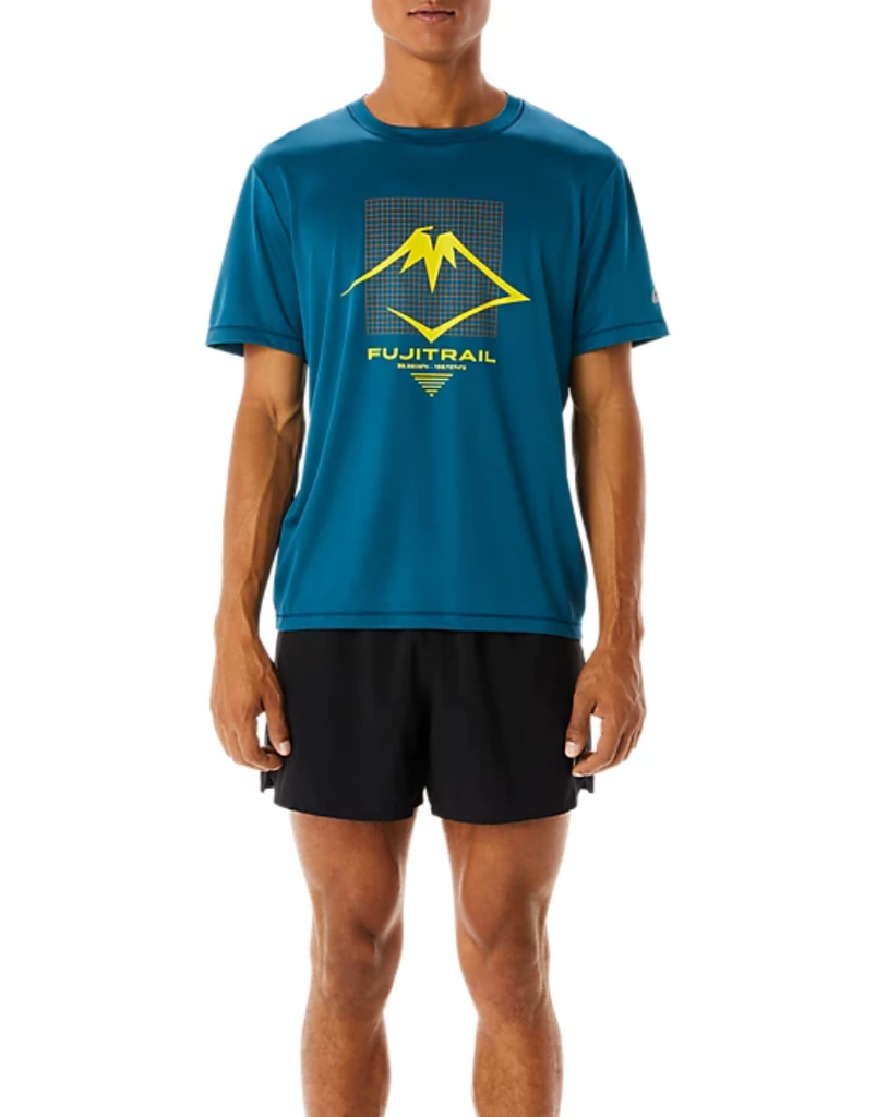 Men's Fujitrail Logo Shorts Sleeve Top: Turquoise