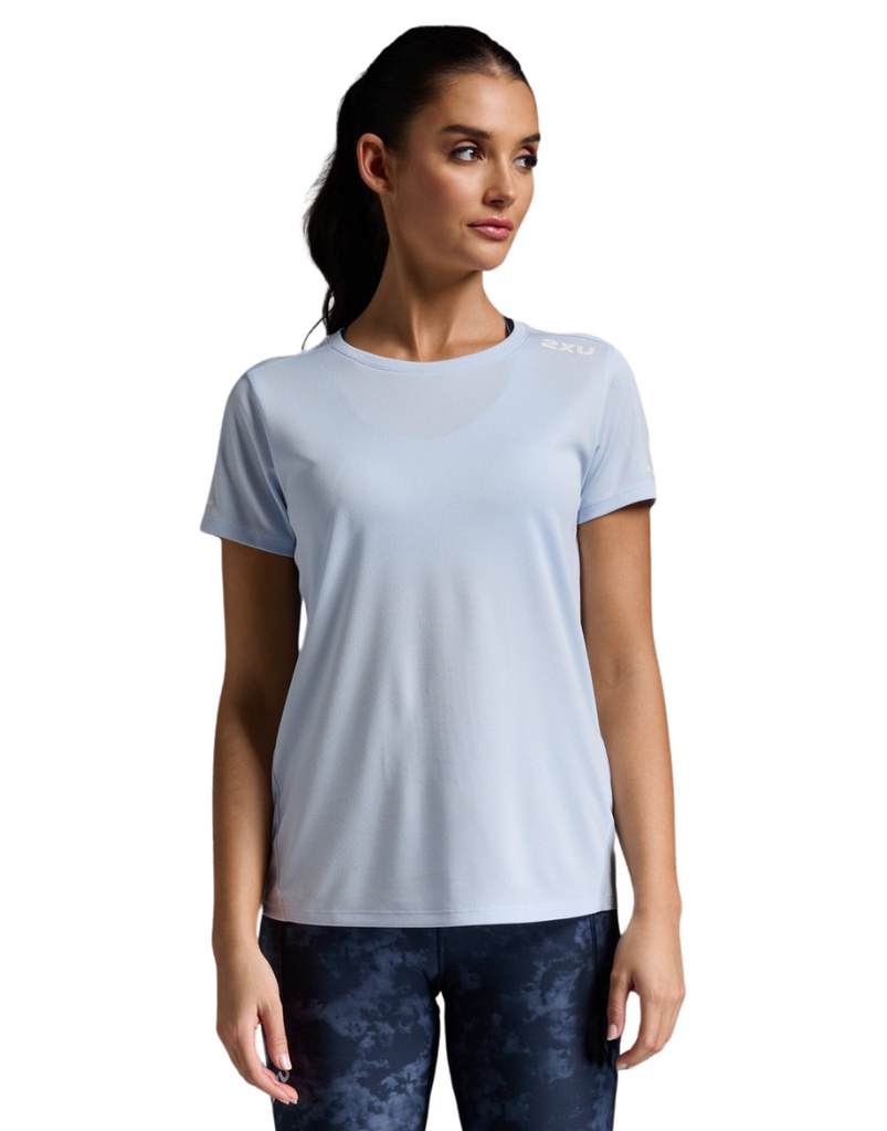 Women's 2XU Aero Running Tee :Halogen | White