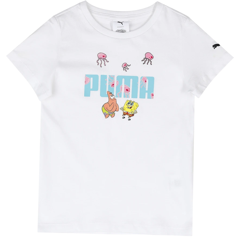 Kids' PUMA x SPONGEBOB Logo Tee: White