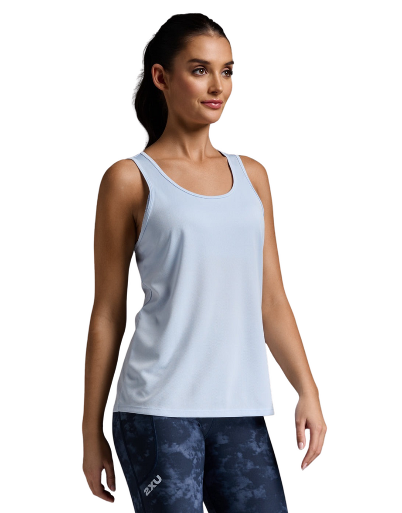 Women's 2XU Aero Running Singlet :Halogen | White