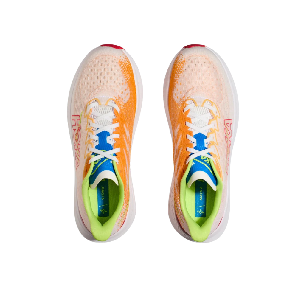 Men's Hoka Mach 6 (Wide) Shoes :White | Solar Flare – iRUN Singapore