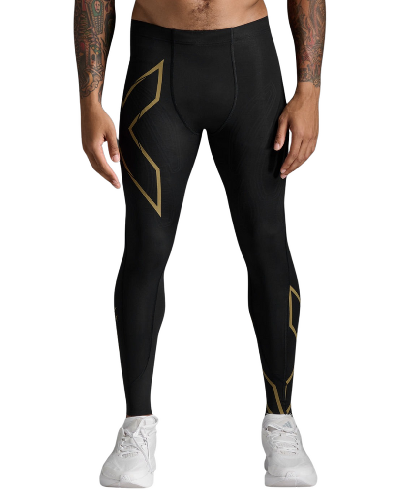 Men's 2XU Light Speed Compression Tights :Black | Gold