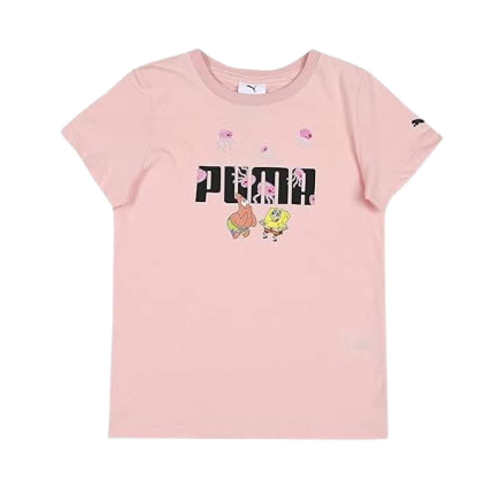 Kids' PUMA x SPONGEBOB Logo Tee: Rose Dust