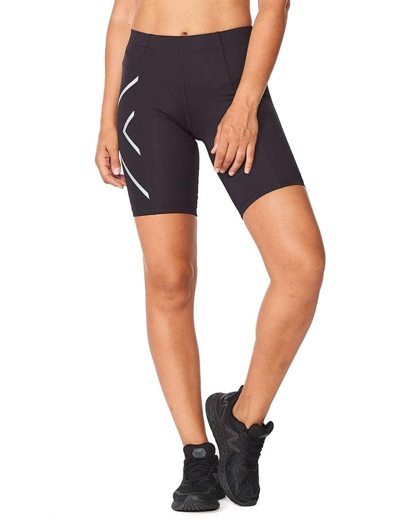 Women's 2XU Core Compression Shorts :Black Silver – iRUN Singapore