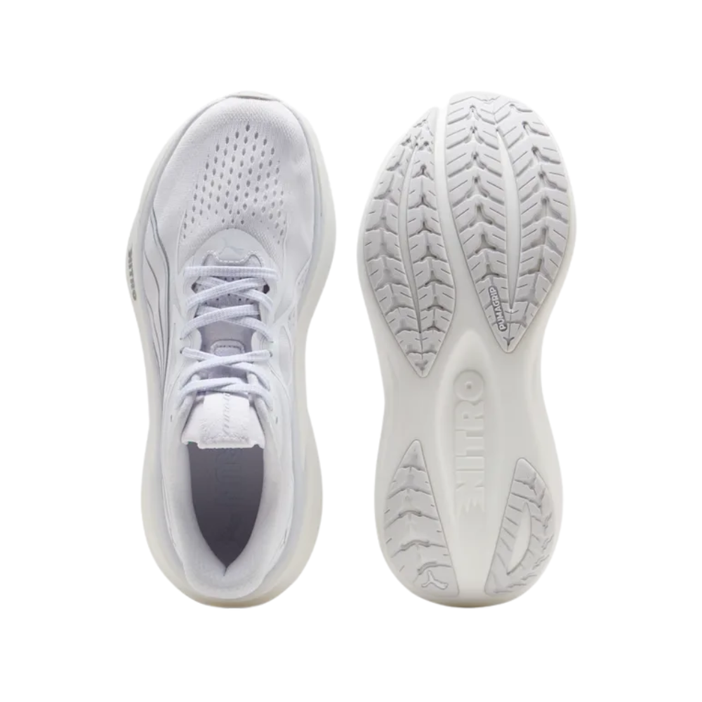 Men's Puma MagMax Nitro 2 Running Shoes :Puma White | Silver Mist
