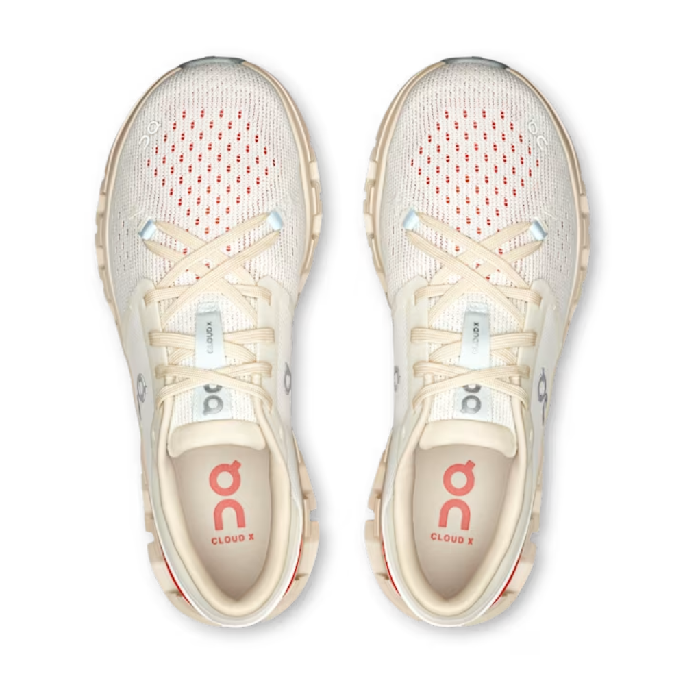 Women's ON Cloud X Running Shoes :Ivory Salmon – iRUN Singapore