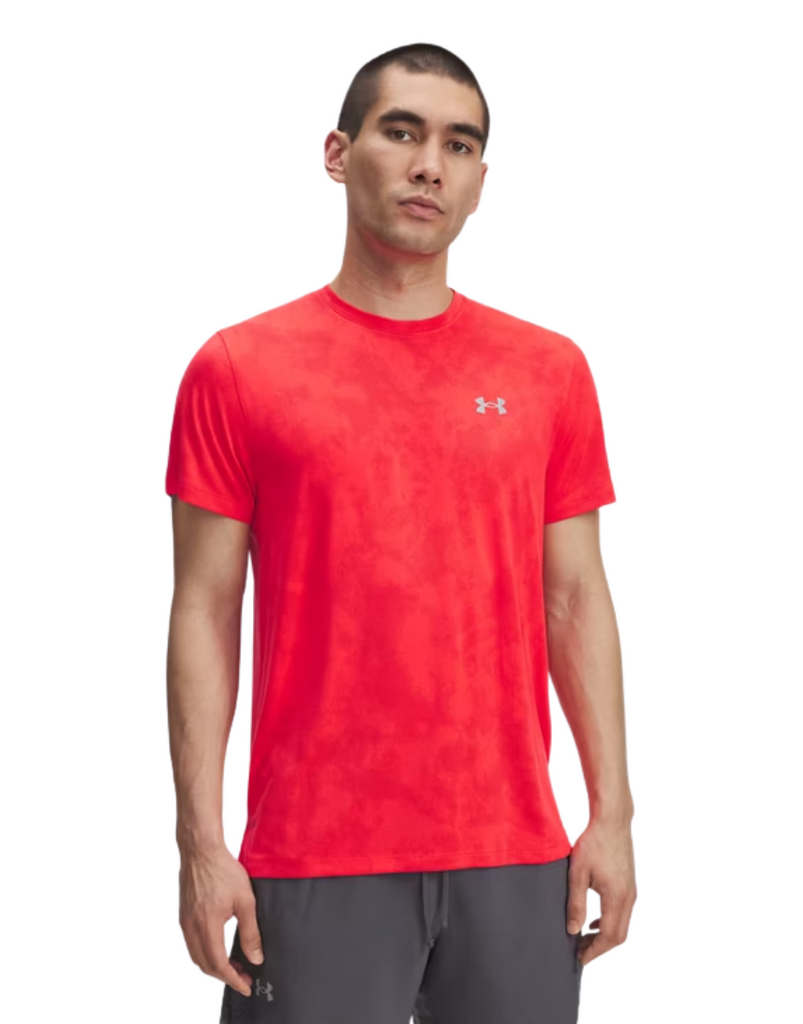 Men's Launch Camo Short Sleeve Tee :Racer Red | Reflective