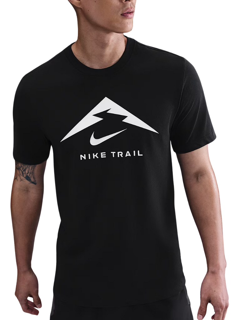 Men's Dri-FIT Trail Running T-Shirt :Black | Summit White