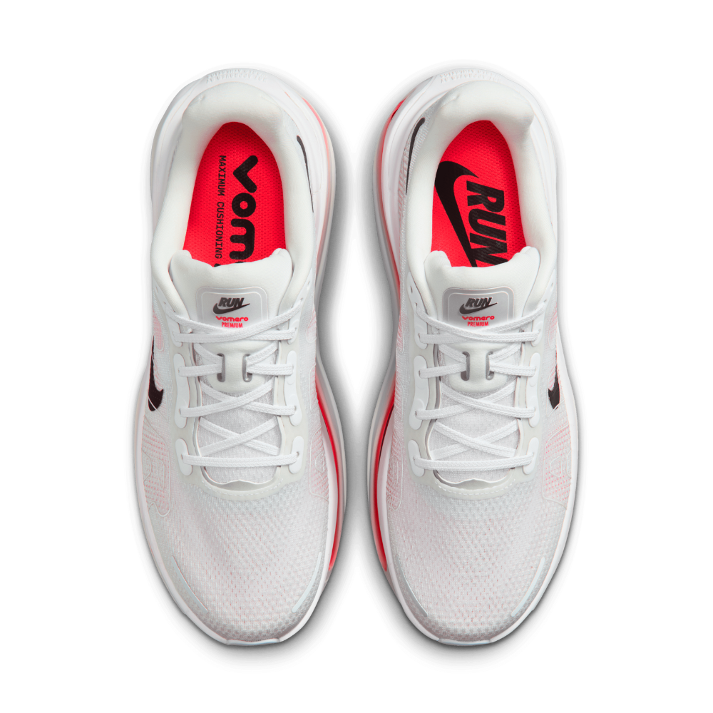 Men's Nike Vomero Premium Running Shoes :White | Bright Crimson