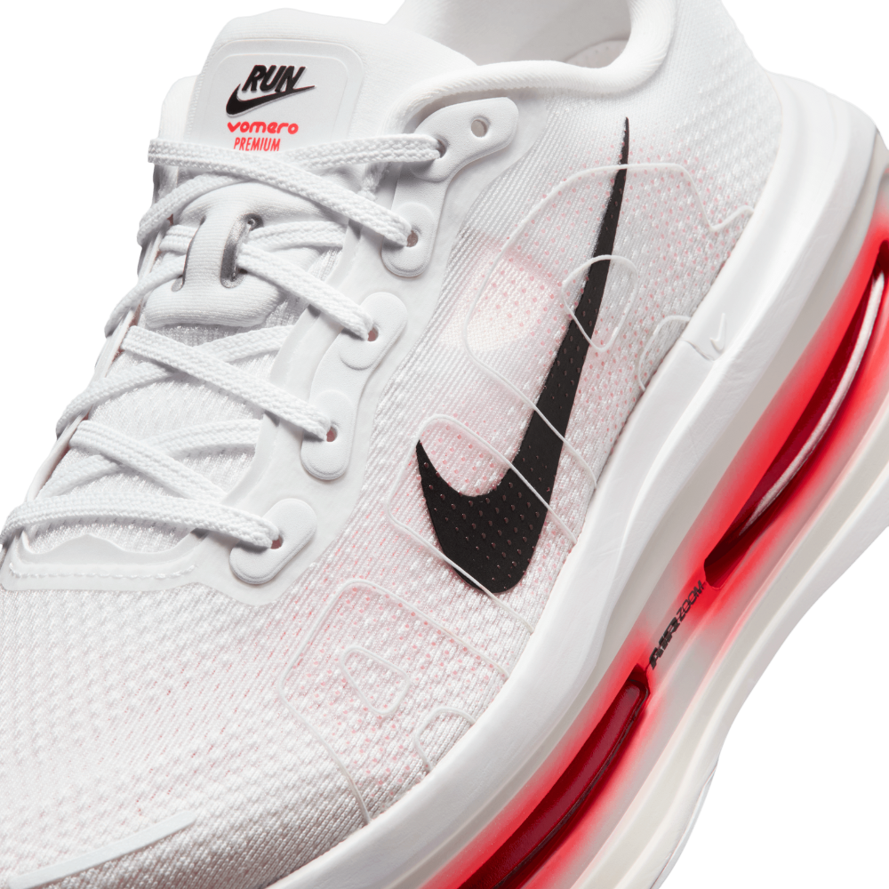 Men's Nike Vomero Premium Running Shoes :White | Bright Crimson