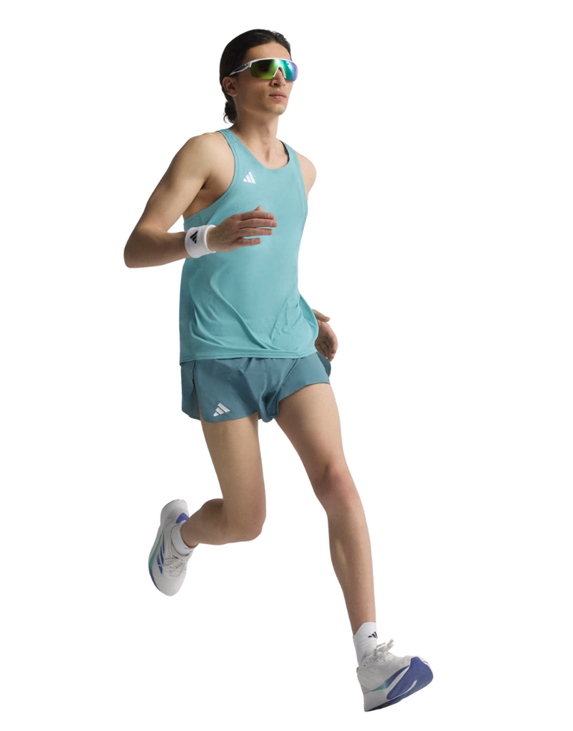 Men's Adizero Essentials Running Split Shorts :Teal Blue