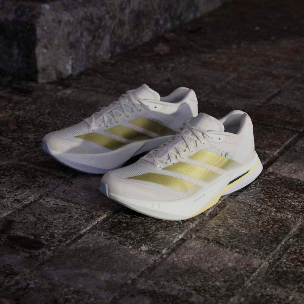 Women's Adidas Adizero Boston 13 Running Shoes :Chalk White | Gold