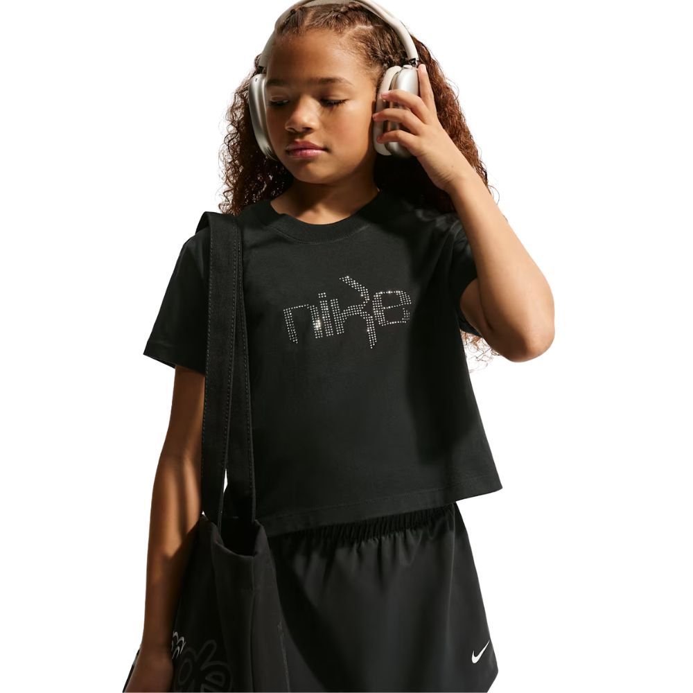 Sportswear Older Kids' (Girls') Cropped T-Shirt :Black