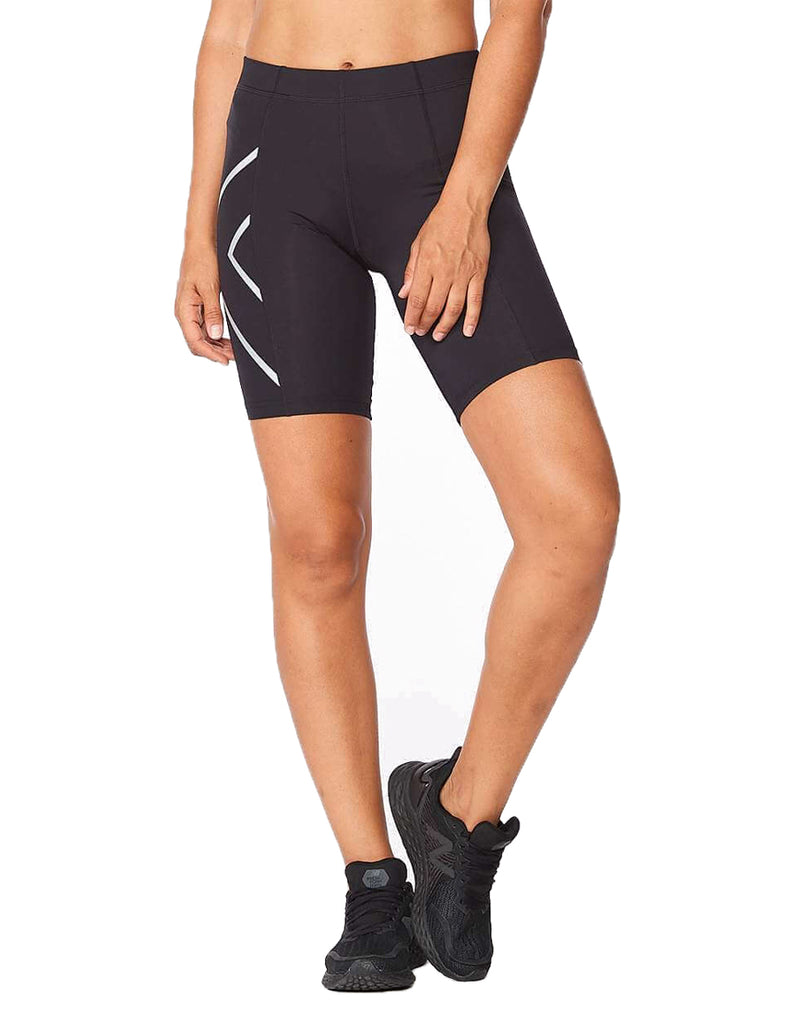 Women's 2XU Core Compression Short :Black I Silver