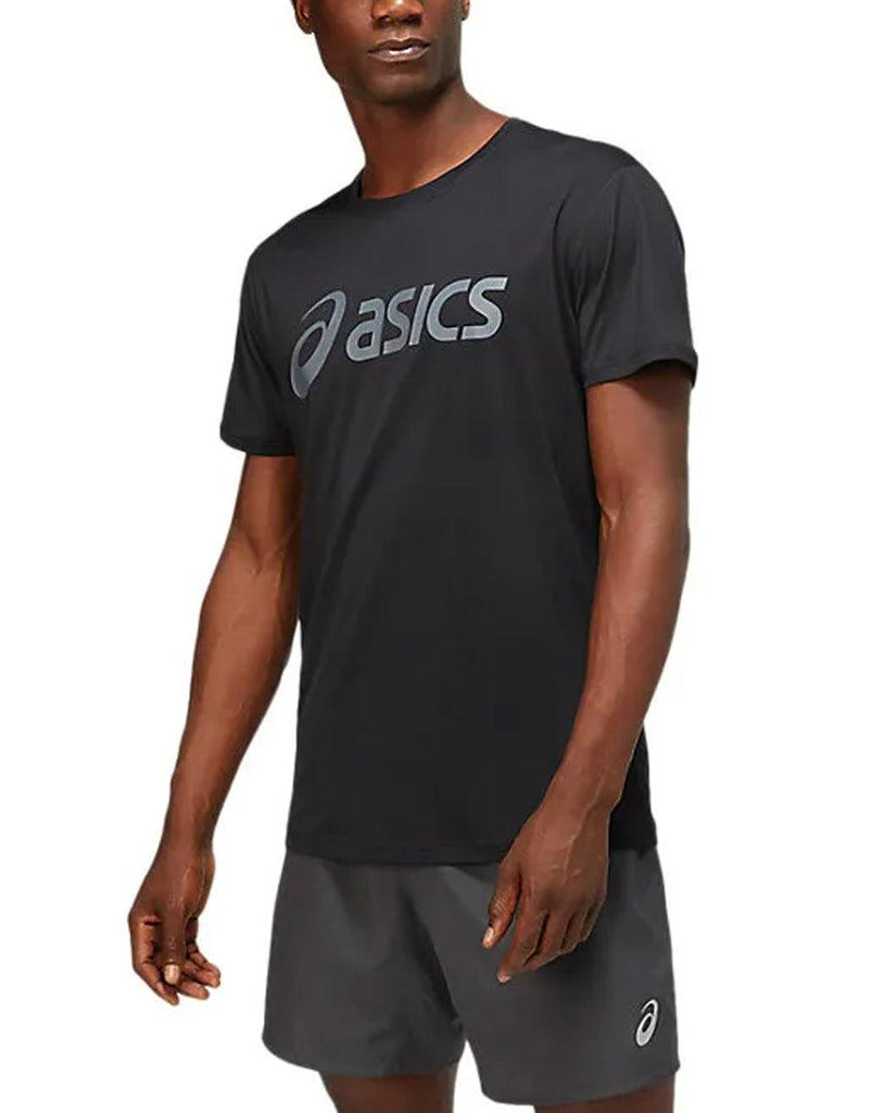 Asics Men's Silver Short Sleeve Top :Black - iRUN Singapore