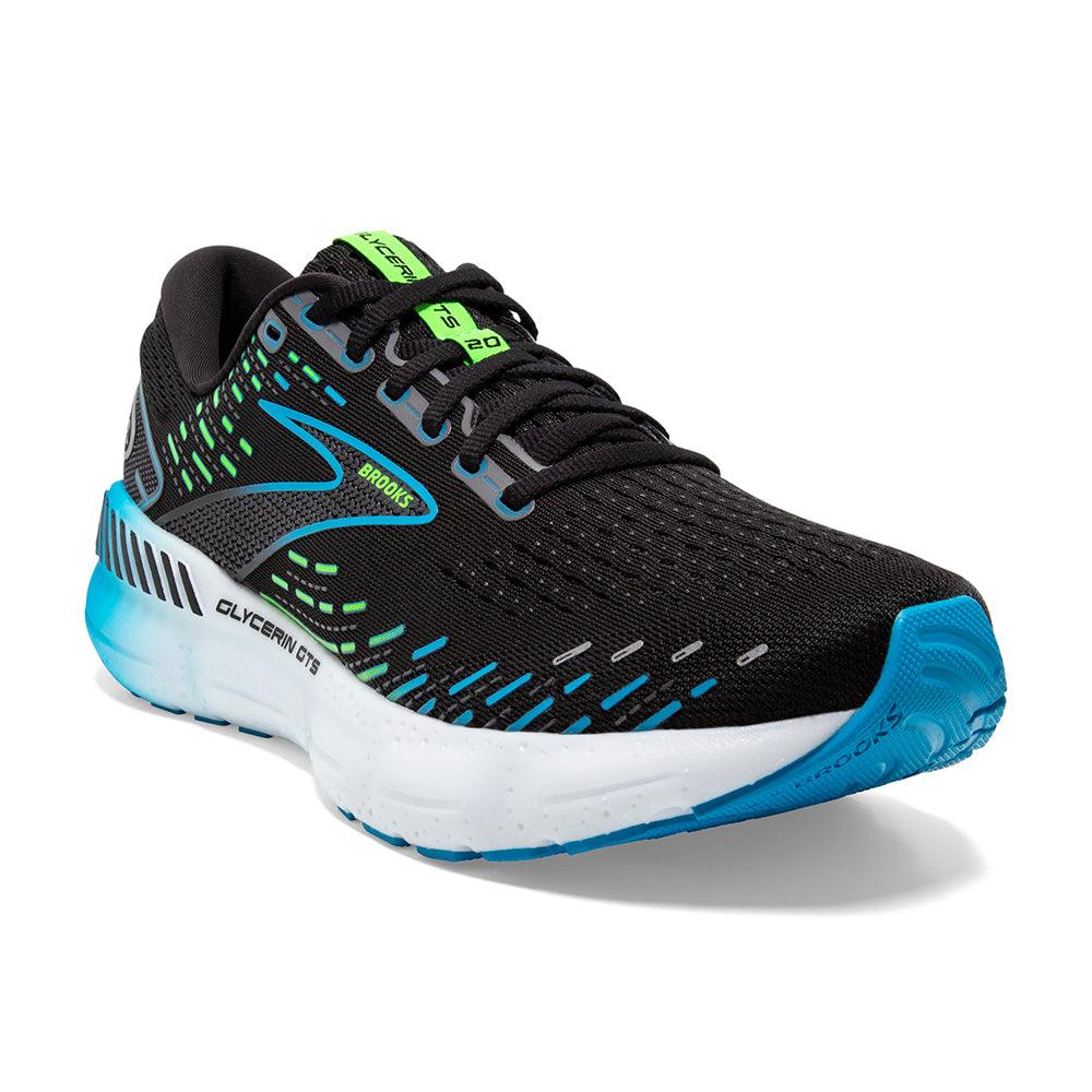 Men s Brooks Glycerin GTS 20 Shoes Black Hawaiian Ocean iRUN Singapore