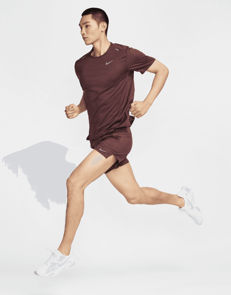 Men's 7" Brief-Lined Running Dri-FIT Stride Shorts :Burgundy Crush