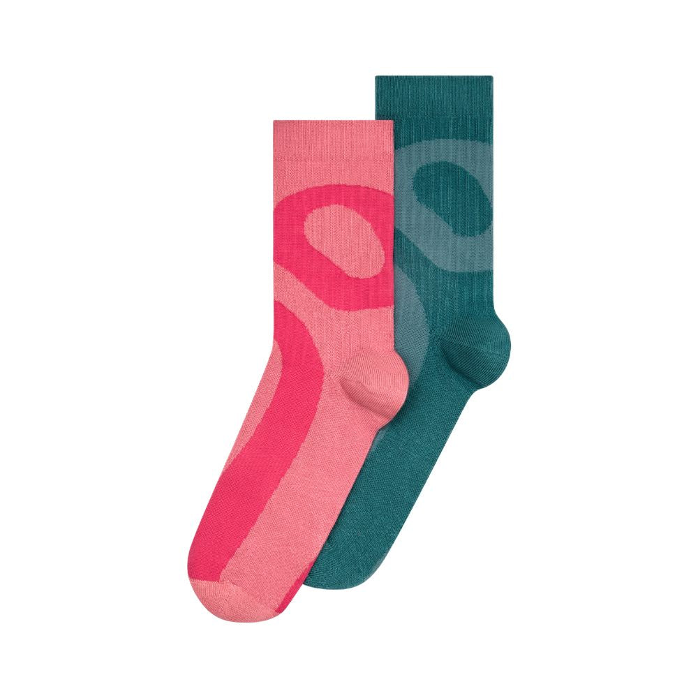 Liquid Logo Sock High 2 Pack Unisex :Camellia | Storm