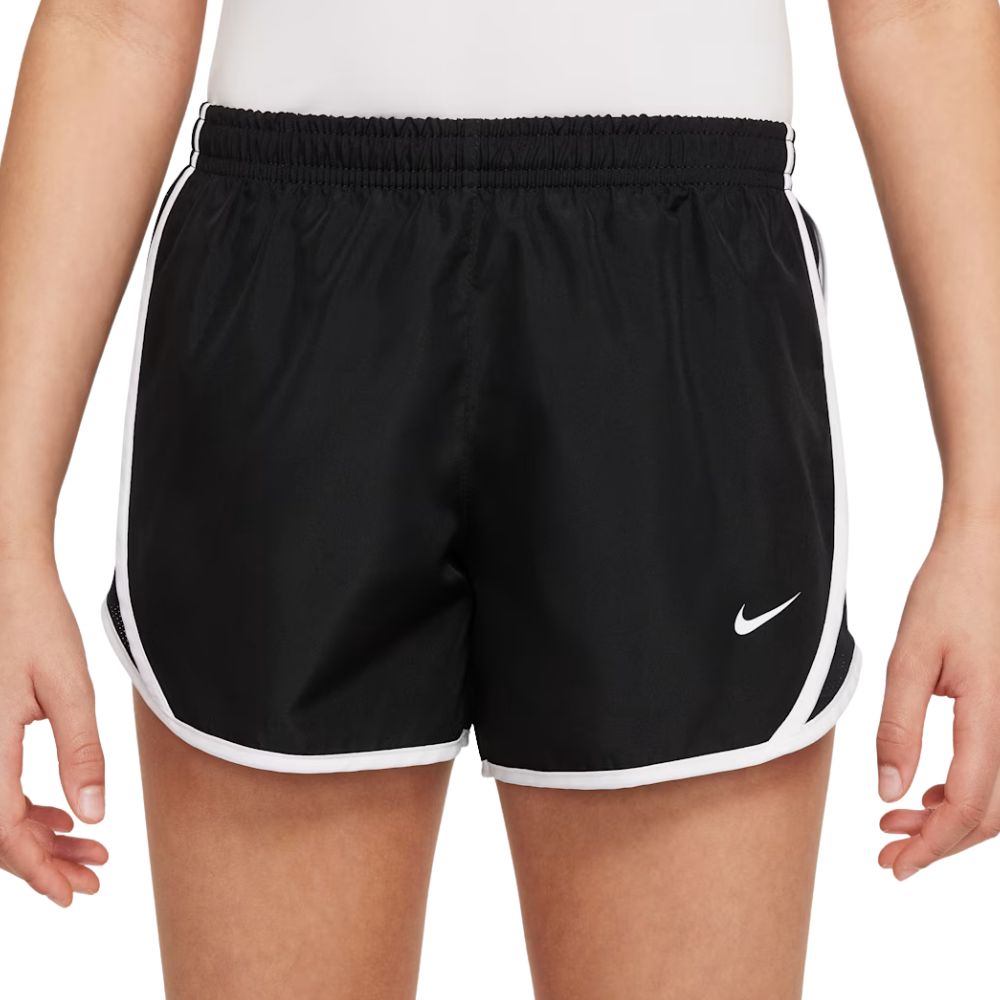 Tempo Older Kids' (Girls') Dri-FIT Running Shorts :Black | White