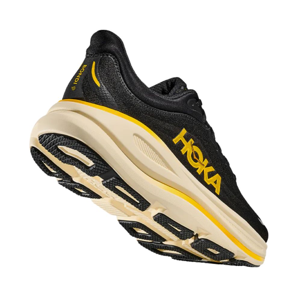 Hoka Bondi 9 Wide Carbon Men's :Black | Yellow Gold – iRUN Singapore