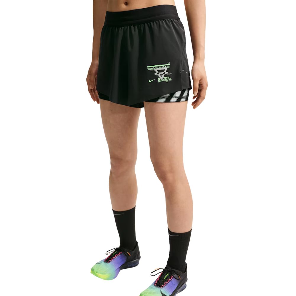 Dri-FIT Mid-Rise 2-in-1 Running Shorts Women's :Black