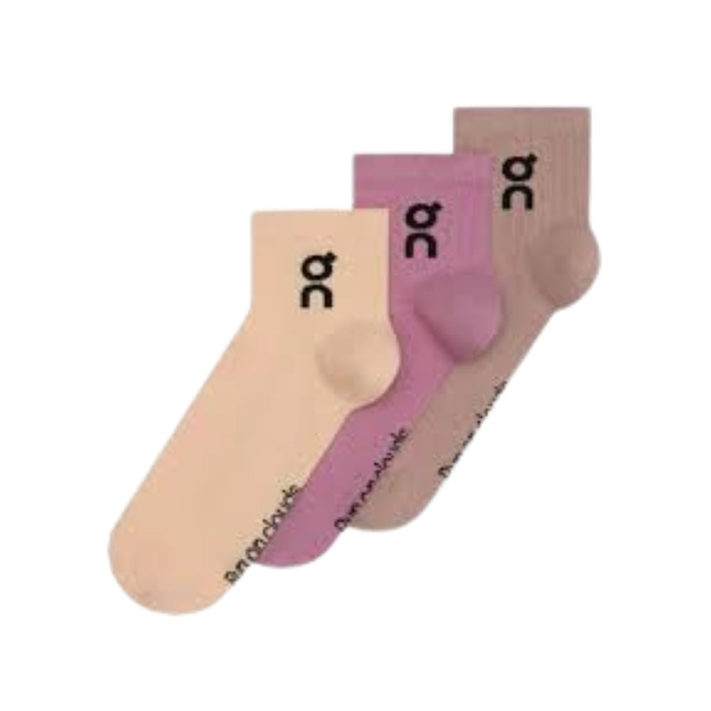 Logo Sock Mid 3 Pack Unisex :Sherbet | Rhodonite