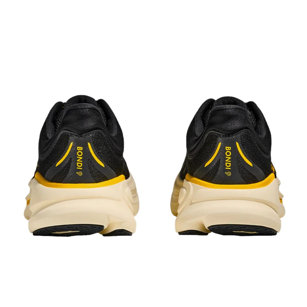 Hoka Bondi 9 Wide Carbon Men's :Black | Yellow Gold – iRUN Singapore