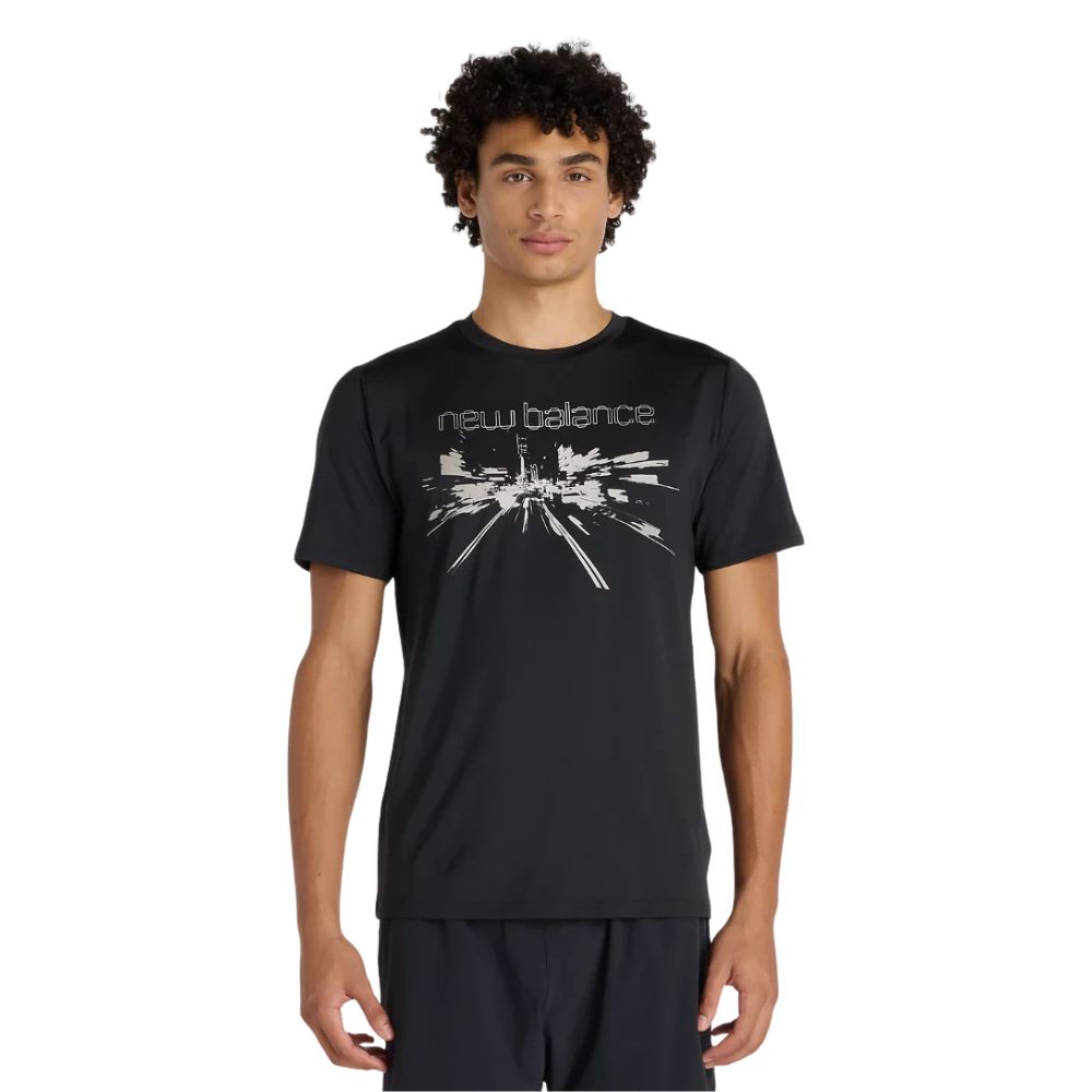 Men's Reflective City Poly Performance T-Shirt :Black