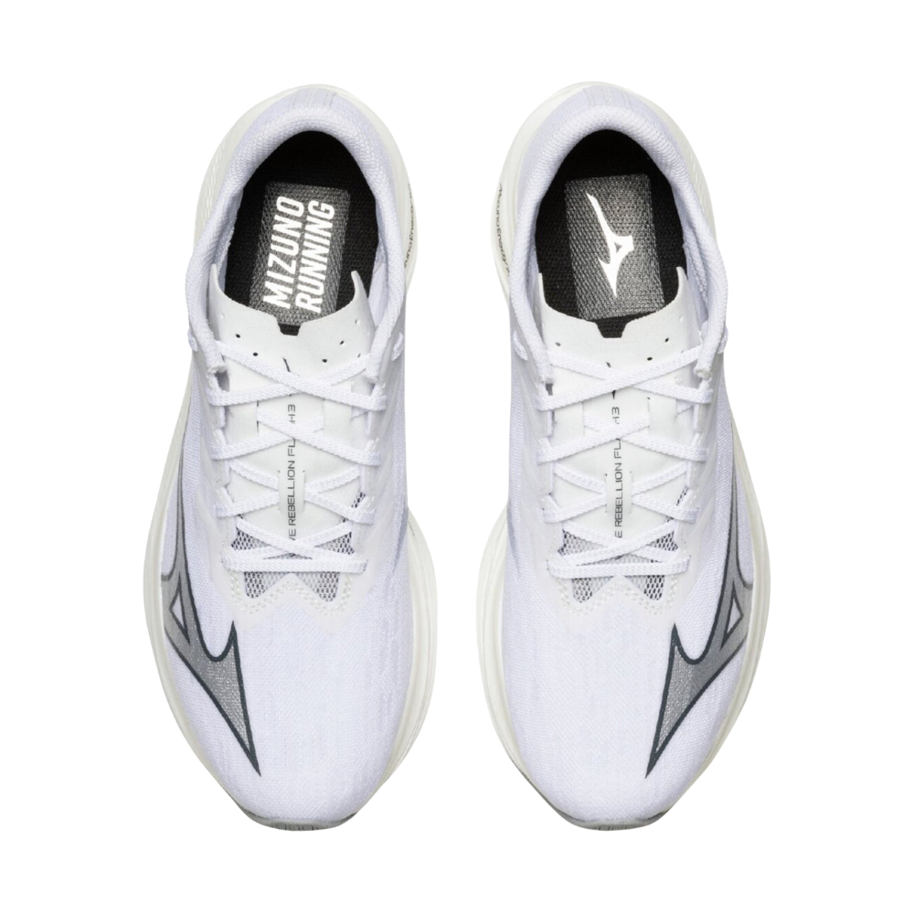 Men's Mizuno Wave Rebellion Flash 3 Running Shoe :White | Silver