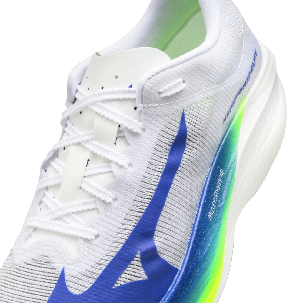 Men's Mizuno Hyperwarp Elite Running Shoe :White | Hyper Blue