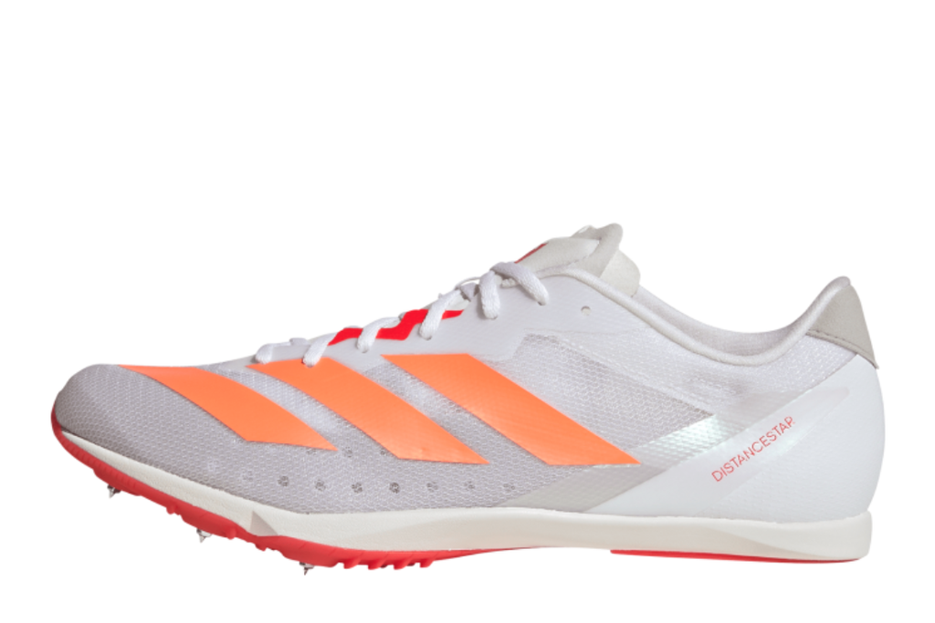 Adizero Distancestar All Genders' :Cloud White | Lucid Orange