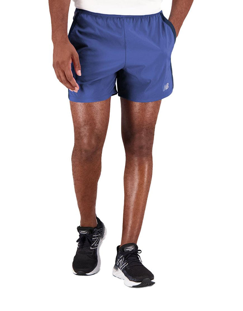 New Balance Men's Accelerate 5in Shorts :Marine Blue - iRUN Singapore