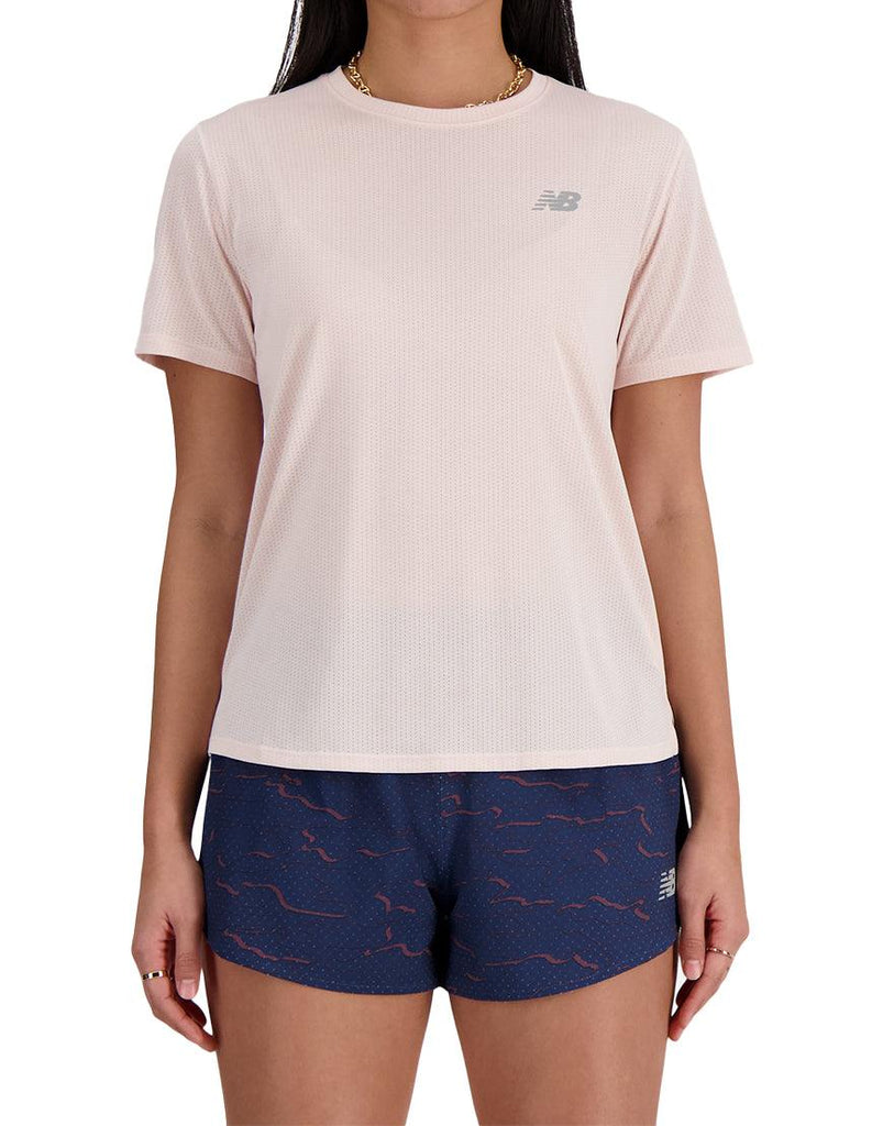 New Balance Women's Athletics Tee :Quartz Pink Heather - iRUN Singapore