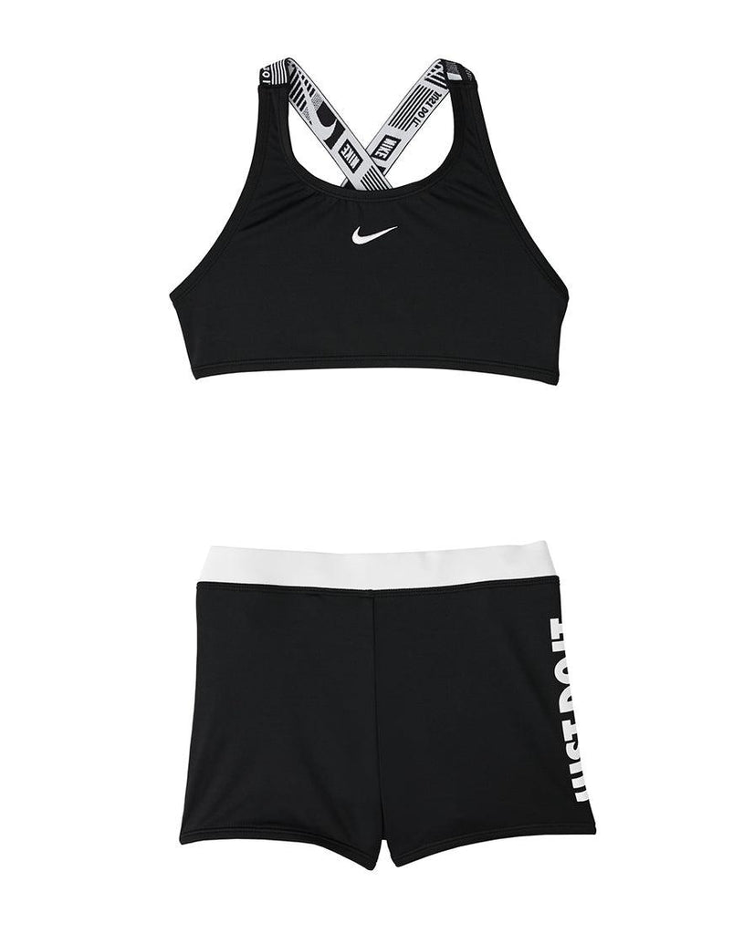 Nike Girls' Crossback 2Piece Swimsuit :Black - iRUN Singapore