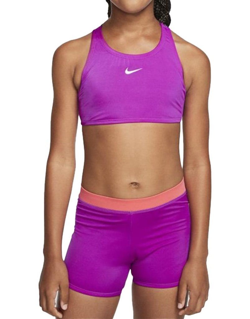 Nike Girls' Crossback 2Piece Swimsuit :Vivid Purple - iRUN Singapore
