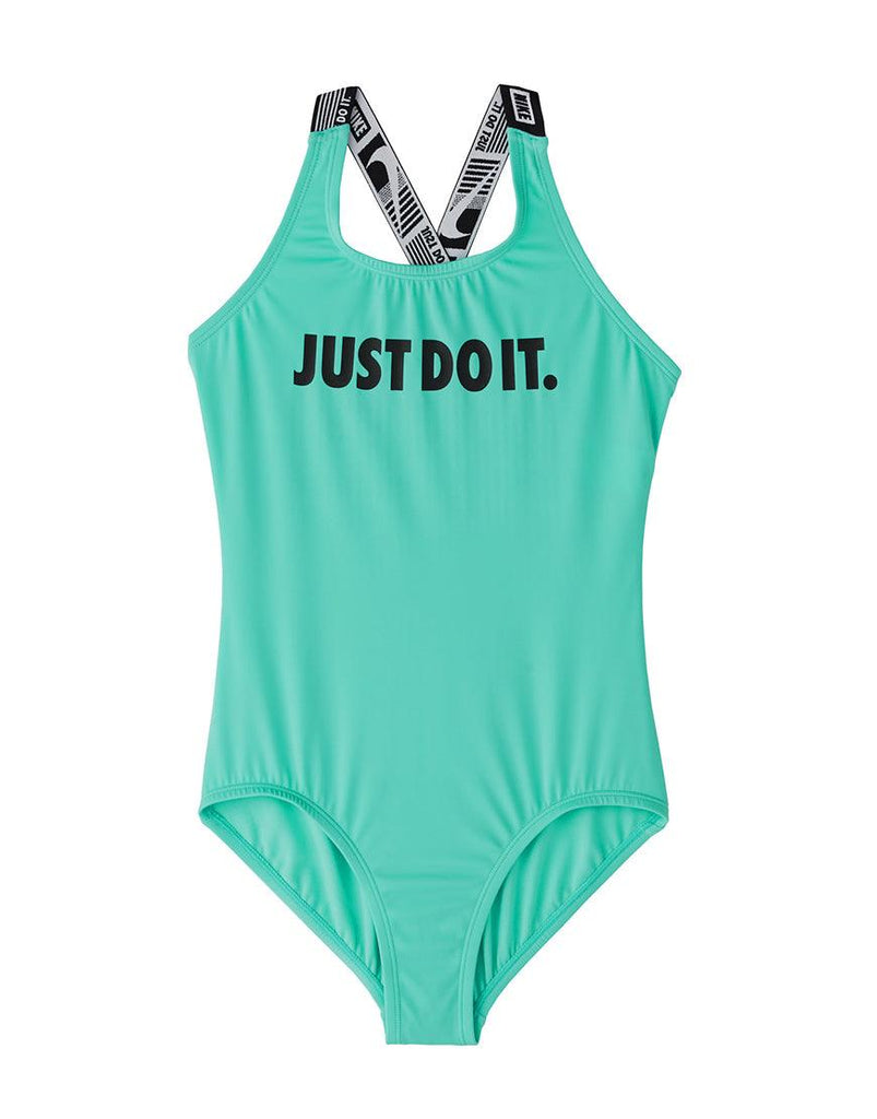 Nike Girls' JDI Crossback 1Piece Swimsuit :Aurora Green - iRUN Singapore